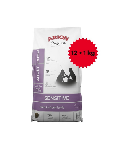 ARION Original Sensitive Medium 12+1 kg dla psów średnich z wrażliwym układem pokarmowym