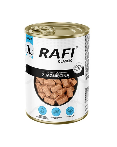 RAFI Classic Bárányhús szószban 1240 g nedves táplálék minden fajtájú kutyának