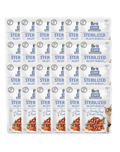 Care Sterilized Fillets in Jelly Duck&Turkey 24 x 85 g kaczka i indyk dla kotów po sterylizacji