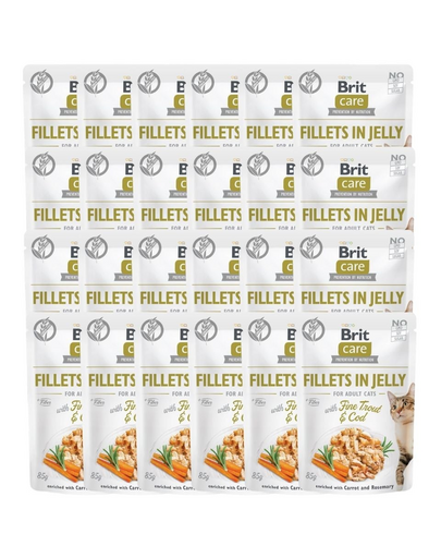 Care Fillets in Jelly with Fine Trout & Cod 24 x 85 g Dorsz i pstrąg