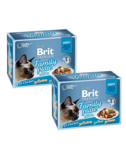 BRIT Premium by Nature Cat Delicate Fillets in Gravy Family Plate 24x85g nedves táplálék felnőtt macskák számára szószban
