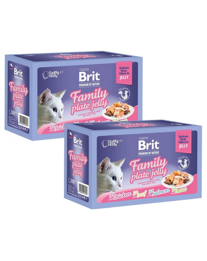 BRIT Premium by Nature Family Plate Delicate Fillets in Jelly 24x85 g tasakok zselében macskáknak