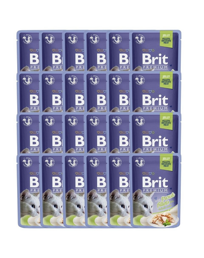 Premium Cat  Fillets in Jelly mokra karma z pstrągiem dla kotów 24x85 g