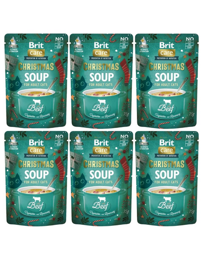 BRIT Care Cat Christmas Soup Beef 6x75g marhahúsos és zöldséges leves macskáknak