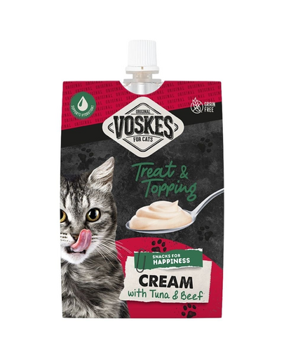 VOSKES Cream with Tuna and Beef 90 g tonhalas és marhahúsos krém macskáknak