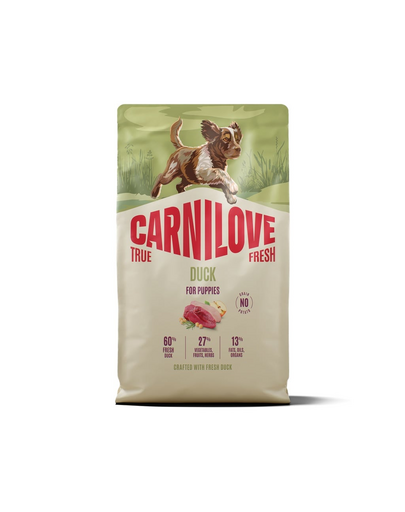 CARNILOVE True Fresh Dog Duck Puppies 4 kg sucha karma ze świeżą kaczką dla szczeniąt