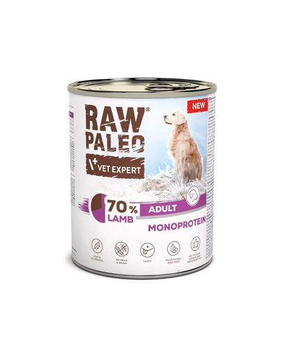 RAW PALEO Monoprotein Lamb Adult 12x800g jagnięcina, mokra karma dla psów