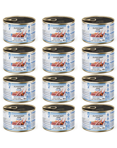 SUPER RAFI Mini Pure Line bárányhússal és édesburgonyával 12x185g nedves táplálék kisméretű kutyák számára