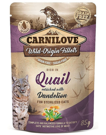 Quail & Dandelion 24 x 85g mokra karma dla kotów kastrowanych Przepiórka z mniszkiem