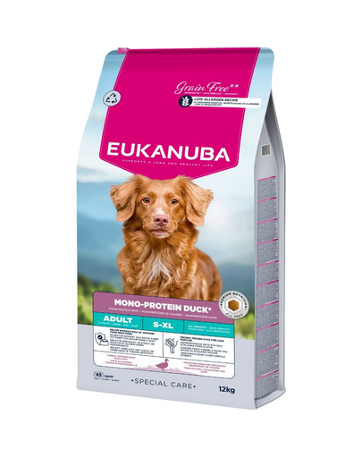 EUKANUBA Special Care Adult Mono-Protein Duck 12 kg sucha karma dla dorosłych psów, bogata w świeżo mrożoną kaczkę
