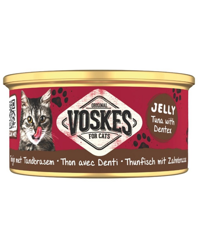 VOSKES Jelly Tuna with Dentex 85 g tonhal dentex-szelencével zselében, kiegészítő táplálék macskák számára