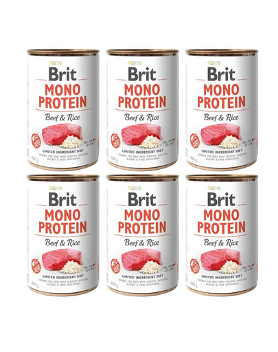 BRIT Mono Protein Beef & Rice 6x400 g monoproteinowa karma wołowina i ryż