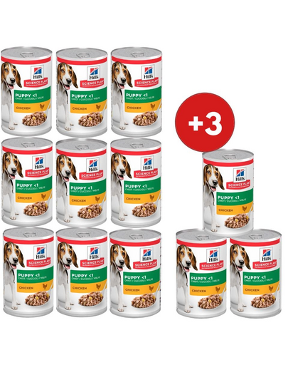 HILL'S Science Plan Canine Puppy Chicken 370 g dla szczeniąt 9+3 GRATIS
