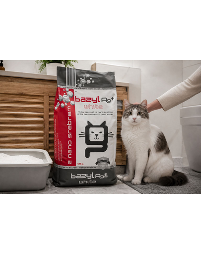 BAZYL Ag+ Compact White 10 L żwirek z nanosrebrem dla kota