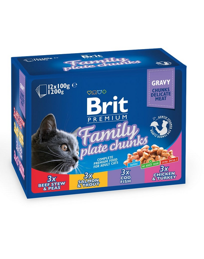 Premium Cat Zestaw Saszetek Family Plate 12x100g