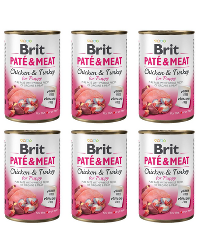 BRIT Pate&Meat puppy 6x400 g pasztet dla szczeniąt