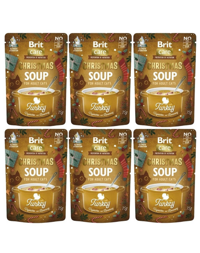 BRIT Care Cat Christmas Soup Turkey 6x75g zupa z indykiem i warzywami dla kotów