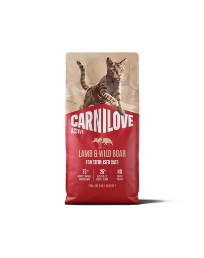 CARNILOVE Active Cat Lamb and Wild Boar Sterilised 6 kg jagnięcina i dzik, dla kotów sterylizowanych