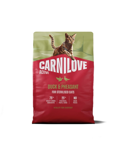 CARNILOVE Active Cat Duck and Pheasant Sterilised 2 kg kaczka i bażant, dla kotów sterylizowanych