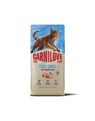 CARNILOVE True Fresh Cat Fish and Turkey Sterilised 6 kg ryba i indyk, dla kotów po sterylizacji
