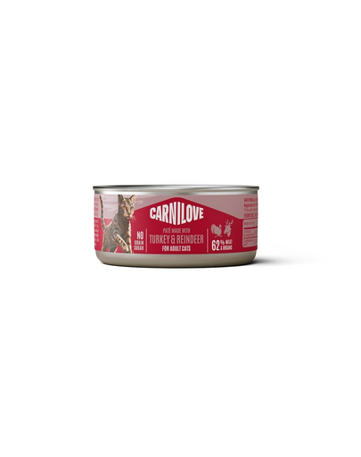 CARNILOVE Cat Can Paté Turkey and Reindeer 100 g pulykával és rénszarvassal, pástétom macskáknak