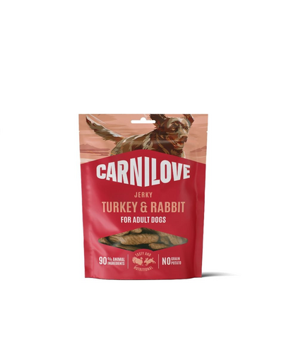 CARNILOVE Dog Jerky Turkey and Rabbit 100g przysmaki z indykiem i królikiem dla dorosłych psów