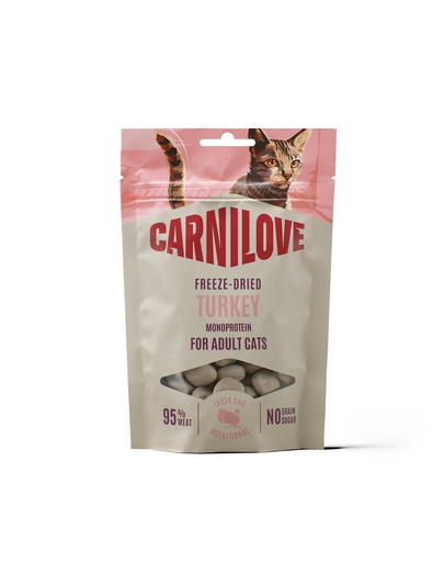CARNILOVE Freeze-Dried Snack Cat Turkey 40 g z indykiem, liofilizowane przysmaki dla kotów
