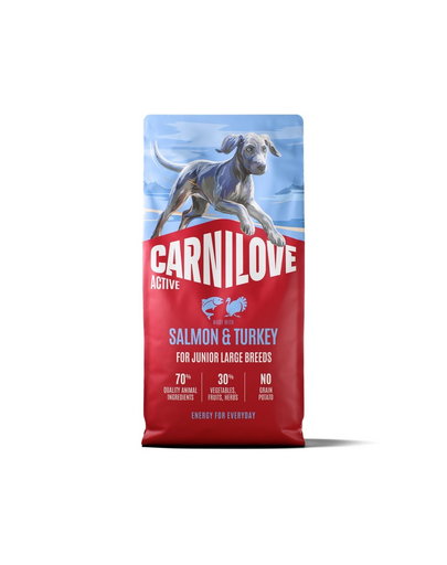 CARNILOVE Active Dog Salmon & Turkey 12 kg Junior Large Breeds łosoś i indyk, dla dorastających juniorów ras dużych