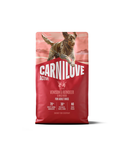 CARNILOVE Active Dog Venision and Reindeer Adult 4 kg dziczyzna, renifer i dzik, dla dorosłych psów