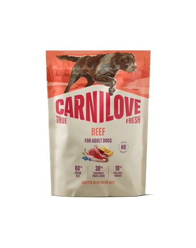 CARNILOVE True Fresh Dog Beef Adult 1,5 kg sucha karma ze świeżą wołowiną dla dorosłych psów