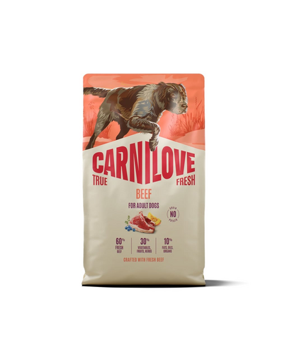 CARNILOVE True Fresh Dog Beef Adult 4 kg sucha karma ze świeżą wołowiną dla dorosłych psów