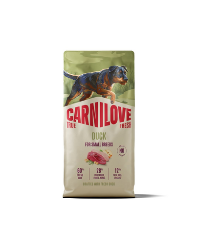 CARNILOVE True Fresh Dog Duck Adult Small Breeds 1,5 kg sucha karma ze świeżą kaczką dla dorosłych psów małych ras