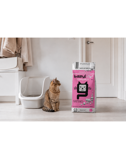 BAZYL Ag+ Compact 10L żwirek bentonitowy z jonami srebra bezzapachowy