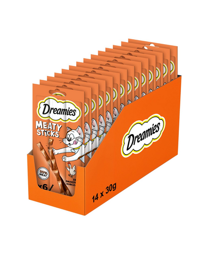DREAMIES Meaty Sticks pałeczki z pysznym kurczakiem dla dorosłych kotów 14x30 g