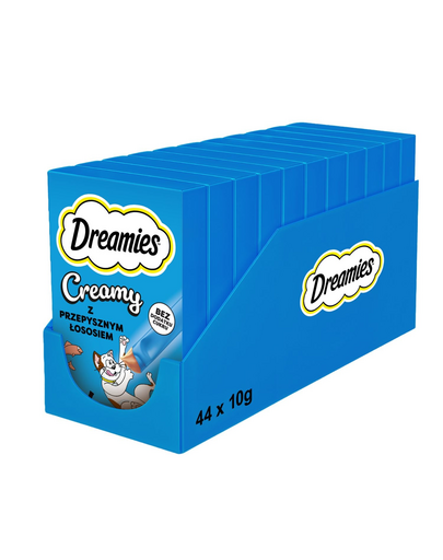DREAMIES Creamy karma uzupełniająca z wybornym łososiem dla kota 44x10 g