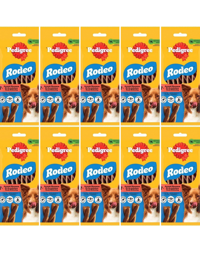 PEDIGREE Rodeo 10x 122 g przysmak z wołowiną dla psów