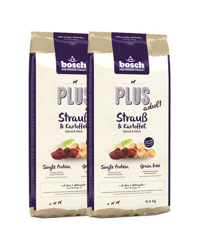 BOSCH Plus Struś & Ziemniak 25 kg (2 x 12,5 kg)