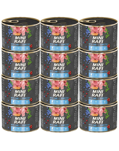 RAFI Mini z jagnięciną 12 x 185g dla psów małych ras