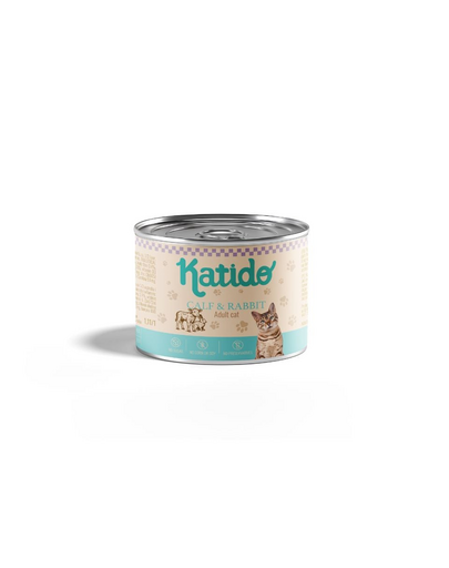 KATIDO Borjúhús nyúllal 200g nedves macskaeledel