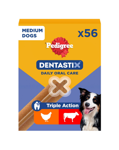 DentaStix (średnie rasy) przysmak dentystyczny dla psów 56 szt. - 8x180g