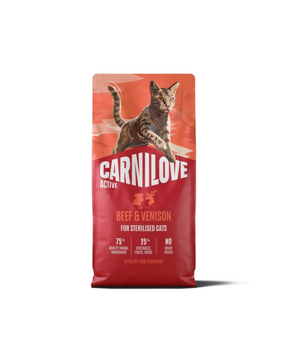 CARNILOVE Active Cat Beef and Venison Sterilised 6 kg wołowina i dziczyzna, dla kotów sterylizowanych
