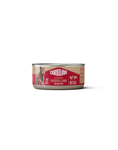 CARNILOVE Cat Can Paté Chicken and Lamb 100 g csirkével és báránnyal, pástétom macskáknak