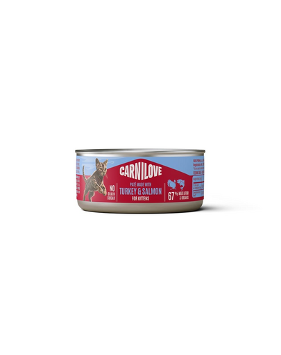 CARNILOVE Cat Can Paté Turkey and Salmon for Kittens 100 g pulykával és lazaccal, pástét kiscicák számára