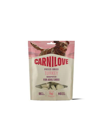 CARNILOVE Dog Freeze Dried Turkey 60g liofilizált pulykás jutalomfalatok kutyáknak