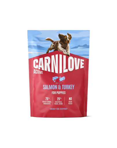 CARNILOVE Active Dog Salmon & Turkey Puppies 1,5 kg łosoś i indyk, dla dorastających szczeniąt