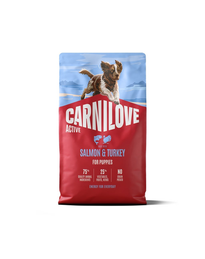 CARNILOVE Active Dog Salmon & Turkey Puppies 4 kg łosoś i indyk, dla dorastających szczeniąt