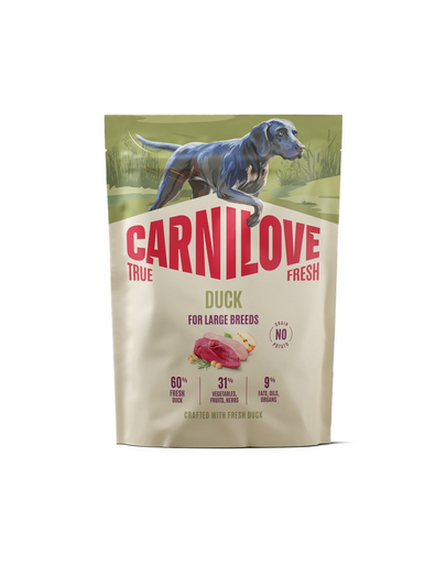 CARNILOVE True Fresh Dog Duck Adult Large Breeds 1,5kg sucha karma ze świeżą kaczką dla dorosłych psów dużych ras
