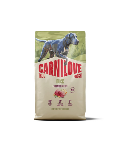CARNILOVE True Fresh Dog Duck Adult Large Breeds 4 kg sucha karma ze świeżą kaczką dla dorosłych psów dużych ras