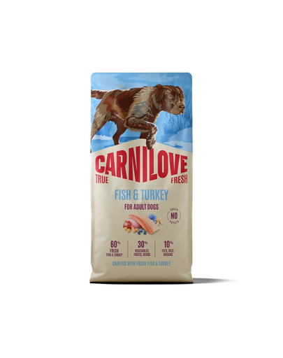 CARNILOVE True Fresh Dog Fish and Turkey Adult 12 kg sucha karma świeża ryba i indyk dla dorosłych psów