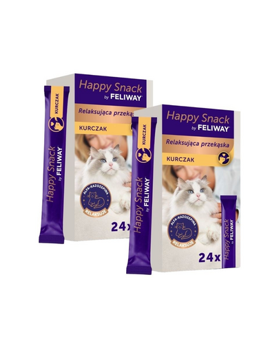 FELIWAY Happy Snack Chicken 48x15 g csirkével, pihentető falat minden macska számára